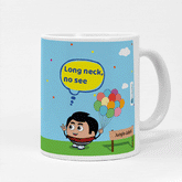 Jungle-Jalebi Giraffe Kids Coffee Mug, Blue-325 ML